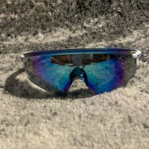Oakley Encoder Sapphire Polarized Lenses Polished Blue and White Prizm Frame